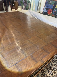 A Chinese bamboo and hardwooden opium table, 20th C.