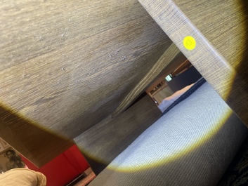 A Chinese bamboo and hardwooden opium table, 20th C.