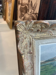 L&eacute;on Frederic (1856-1940): 'Dunes &agrave; Heyst sur Mer', huile sur board