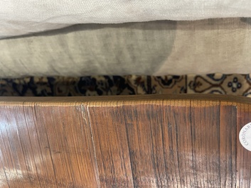 A Chinese bamboo and hardwooden opium table, 20th C.