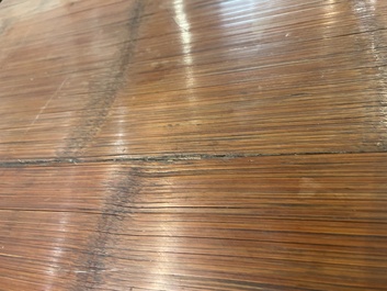 A Chinese bamboo and hardwooden opium table, 20th C.