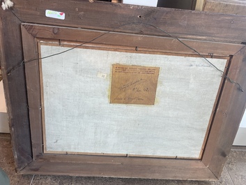 L&eacute;on Frederic (1856-1940): 'Dunes &agrave; Heyst sur Mer', huile sur board