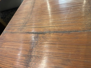 A Chinese bamboo and hardwooden opium table, 20th C.