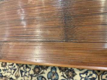 A Chinese bamboo and hardwooden opium table, 20th C.