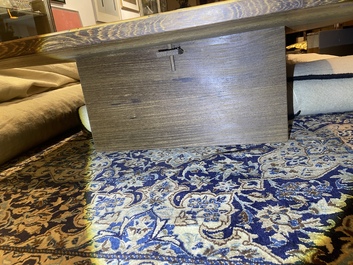 A Chinese bamboo and hardwooden opium table, 20th C.