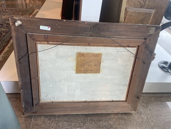 L&eacute;on Frederic (1856-1940): 'Dunes &agrave; Heyst sur Mer', huile sur board