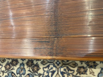 A Chinese bamboo and hardwooden opium table, 20th C.