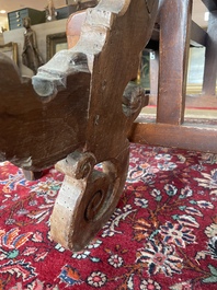 Table en noyer aux raccords en fer forg&eacute;, Espagne, 18&egrave;me si&egrave;cle
