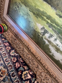 Cesar De Cock (1823-1904): Paysage en Gournay, huile sur toile, dat&eacute; 1863