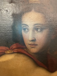 Italian school, follower of Sebastiano del Piombo (1485-1547): John the Baptist in the desert, oil on canvas, 18th C.