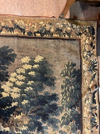 A Flemish wall tapestry depicting a wooded area or verdure, Oudenaarde, late 17th C.