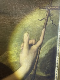 Italian school, follower of Sebastiano del Piombo (1485-1547): John the Baptist in the desert, oil on canvas, 18th C.