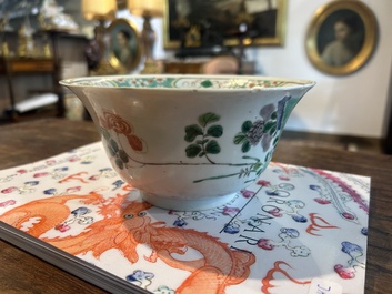 Bol en porcelaine de Chine famille verte &agrave; d&eacute;cor d'un faisan, Kangxi
