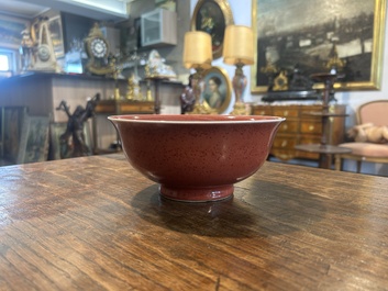A Chinese monochrome copper-red glazed bowl, 19th C.