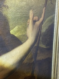 Italian school, follower of Sebastiano del Piombo (1485-1547): John the Baptist in the desert, oil on canvas, 18th C.