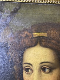 Italian school, follower of Sebastiano del Piombo (1485-1547): John the Baptist in the desert, oil on canvas, 18th C.