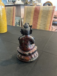 Bouddha assis en bronze dor&eacute; et laqu&eacute;, Chine, Ming