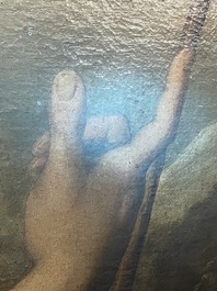 Italian school, follower of Sebastiano del Piombo (1485-1547): John the Baptist in the desert, oil on canvas, 18th C.