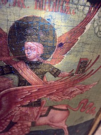 Ic&ocirc;ne orthodoxe, 'L'archange Michel Vo&iuml;evoda, capitaine des arm&eacute;es c&eacute;lestes', Russie, 18&egrave;me/19&egrave;me si&egrave;cle