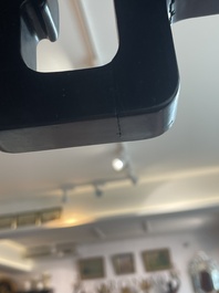 Socle de forme carr&eacute;e en bois sculpt&eacute;, Chine, 19&egrave;me si&egrave;cle