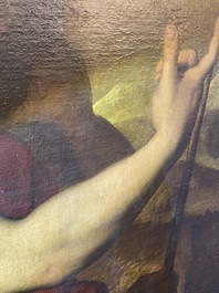 Italian school, follower of Sebastiano del Piombo (1485-1547): John the Baptist in the desert, oil on canvas, 18th C.