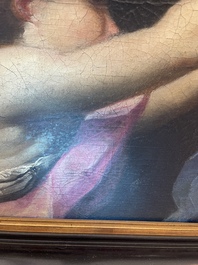 French School: An angel, oil on canvas, 18th C.