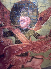 Ic&ocirc;ne orthodoxe, 'L'archange Michel Vo&iuml;evoda, capitaine des arm&eacute;es c&eacute;lestes', Russie, 18&egrave;me/19&egrave;me si&egrave;cle