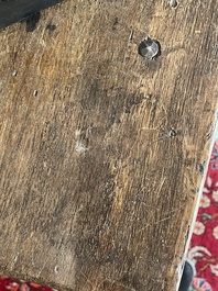Table en noyer aux raccords en fer forg&eacute;, Espagne, 18&egrave;me si&egrave;cle
