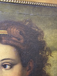 Italian school, follower of Sebastiano del Piombo (1485-1547): John the Baptist in the desert, oil on canvas, 18th C.