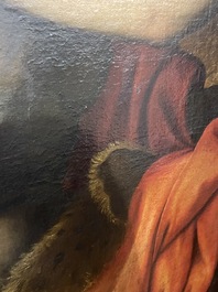 Italian school, follower of Sebastiano del Piombo (1485-1547): John the Baptist in the desert, oil on canvas, 18th C.