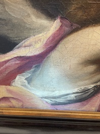 French School: An angel, oil on canvas, 18th C.