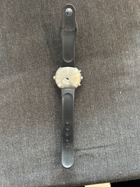 An Ikepod Megapode chronograph titanium and sapphire glass wristwatch designed by Marc Newson, ed. 257/9999, ca. 2000