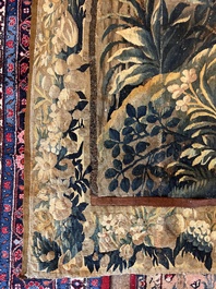 A Flemish wall tapestry depicting a wooded area or verdure, Oudenaarde, late 17th C.