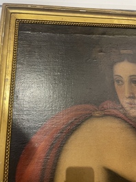 Italian school, follower of Sebastiano del Piombo (1485-1547): John the Baptist in the desert, oil on canvas, 18th C.