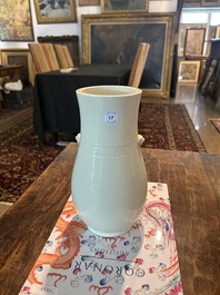 A Chinese white glazed 'hu' vase, 19th C.