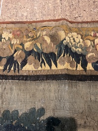 A Flemish wall tapestry depicting a wooded area or verdure, Oudenaarde, late 17th C.
