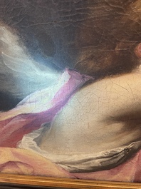 French School: An angel, oil on canvas, 18th C.