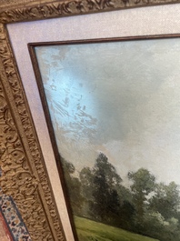 Cesar De Cock (1823-1904): Paysage en Gournay, huile sur toile, dat&eacute; 1863