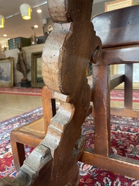 Table en noyer aux raccords en fer forg&eacute;, Espagne, 18&egrave;me si&egrave;cle