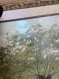 Cesar De Cock (1823-1904): Paysage en Gournay, huile sur toile, dat&eacute; 1863