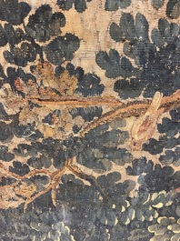 A Flemish wall tapestry depicting a wooded area or verdure, Oudenaarde, late 17th C.