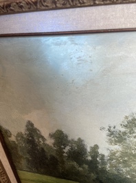 Cesar De Cock (1823-1904): Paysage en Gournay, huile sur toile, dat&eacute; 1863