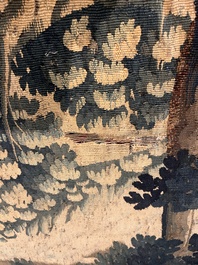 A Flemish wall tapestry depicting a wooded area or verdure, Oudenaarde, late 17th C.
