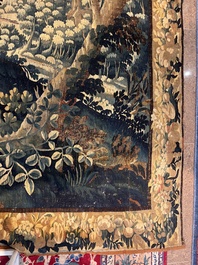 A Flemish wall tapestry depicting a wooded area or verdure, Oudenaarde, late 17th C.