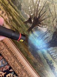 Cesar De Cock (1823-1904): Paysage en Gournay, huile sur toile, dat&eacute; 1863