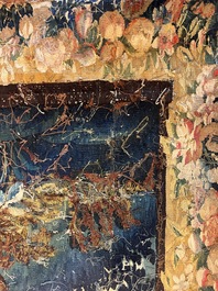 A Flemish wall tapestry depicting a wooded area or verdure, Oudenaarde, late 17th C.