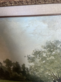 Cesar De Cock (1823-1904): Paysage en Gournay, huile sur toile, dat&eacute; 1863