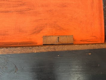 Een Vlaamse rechthoekige spiegel in schildpadfineer en ge&euml;boniseerd hout, 17de eeuw