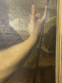 Italian school, follower of Sebastiano del Piombo (1485-1547): John the Baptist in the desert, oil on canvas, 18th C.
