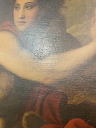 Italian school, follower of Sebastiano del Piombo (1485-1547): John the Baptist in the desert, oil on canvas, 18th C.